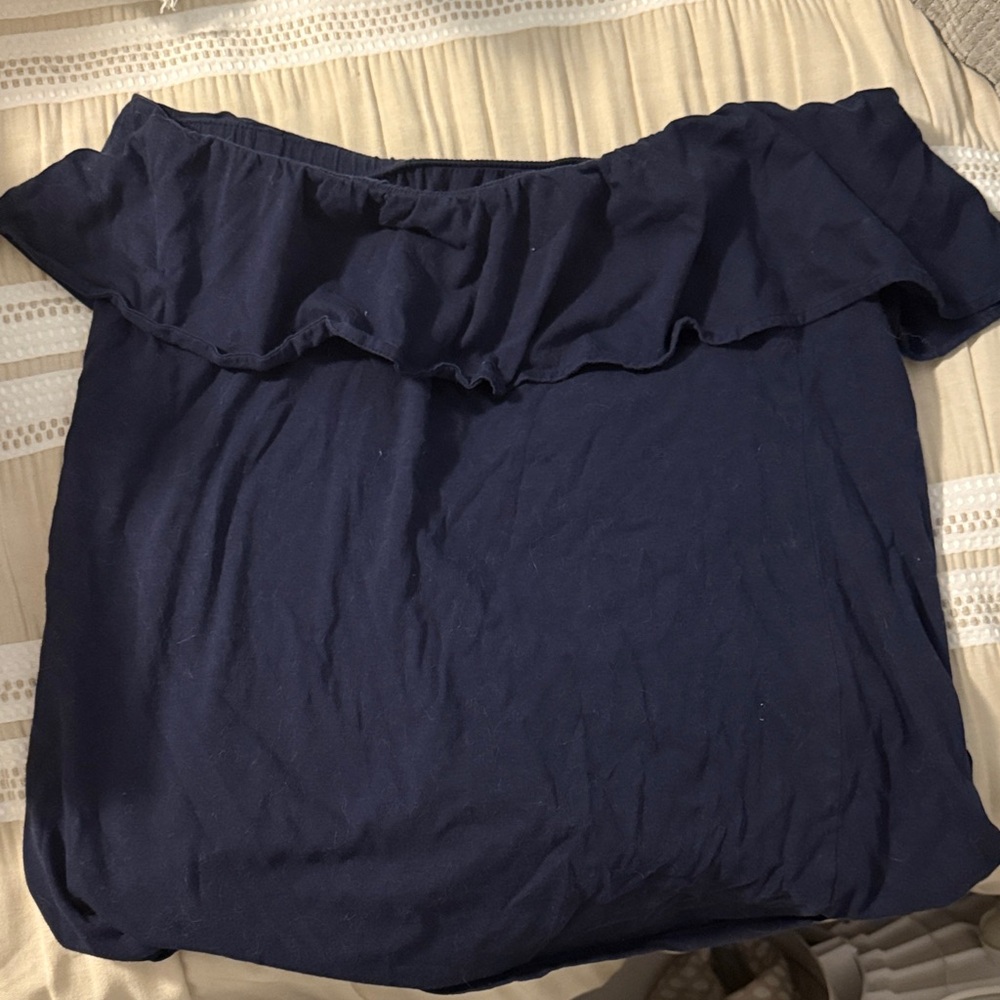 Lilly Pulitzer Navy Ruffle Blouse